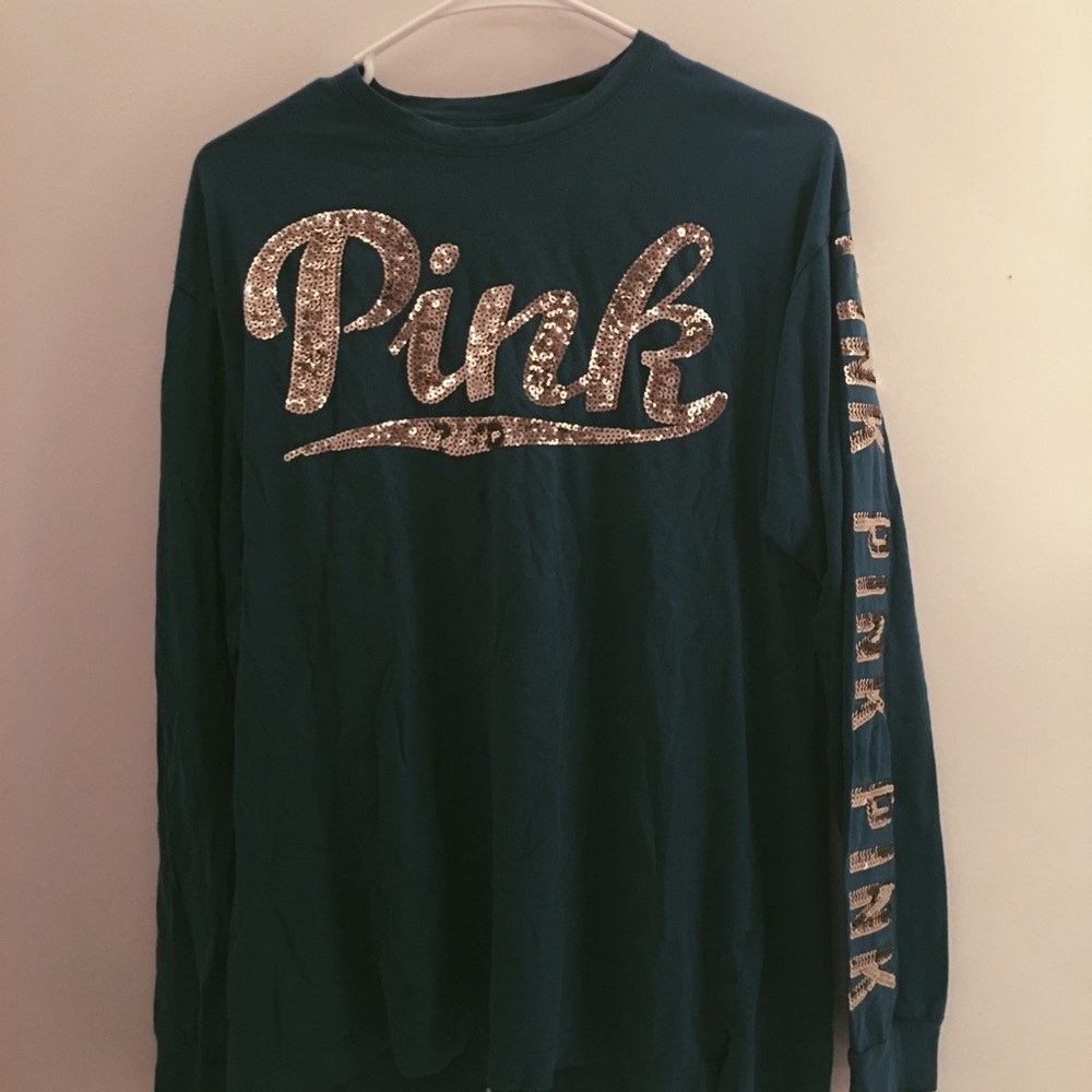 Pink Victoria’s Secret blue long sleeve.